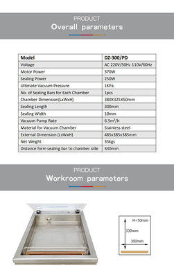Pression de vide ultime 1KPa DZ-300 Sélecteur de vide automatique industriel alimentaire portable