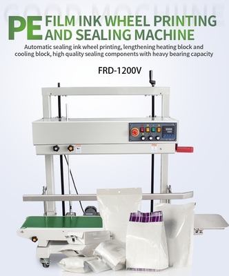 FR-1200V Machine de scellage continu vertical à entraînement électrique de sacs pour PE et sacs épais