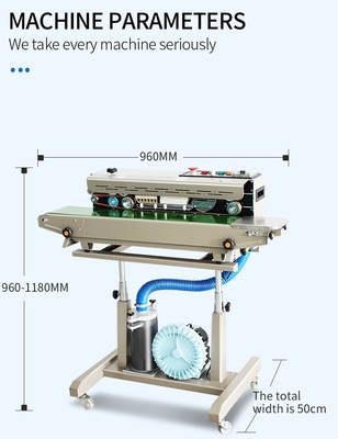 960*505* 960-1108MM Taille Machine automatique d'étanchéité sous vide avec remplissage au gaz d'azote