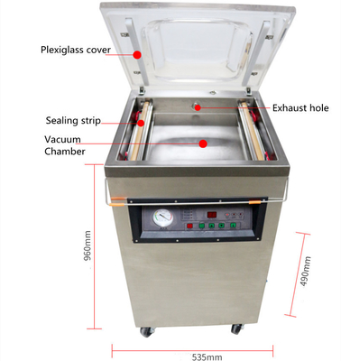 Machine électrique de scellage sous vide à chambre unique verticale DZ-500/2E pour le stockage des aliments