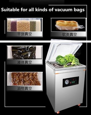 Pompes sous vide 900W Machine d'emballage sous vide de viande avec taille de chambre L380*W400*H140mm