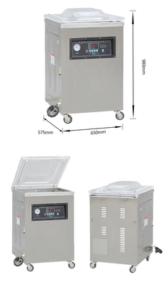 Machine d'emballage sous vide industriel à chambre unique en acier inoxydable avec 2 barres d'étanchéité