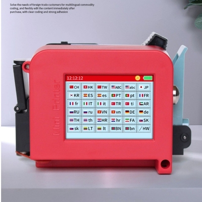Date d'expiration Imprimante portative de logo 2-12.7 mm Hauteur encre rouge 50M/MIN Vitesse d'impression