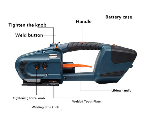 2-5s Temps de soudage Semi-automatique électrique alimenté par batterie Outils d'emballage pour PP et PET
