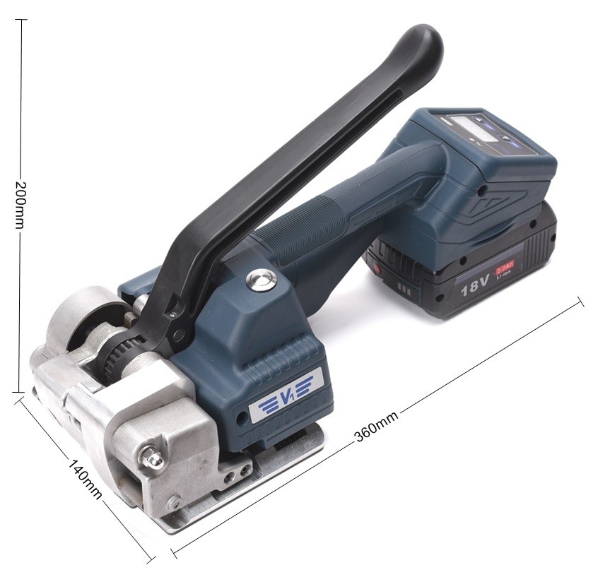 Display numérique Outil d'emballage de batterie électrique pour 13/16mm PP PET Strap Semi automatique
