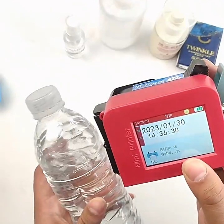 Tinte à séchage rapide 12-12.7 mm Mini imprimante portative pour sac alimentaire corps de bouteille Date de production