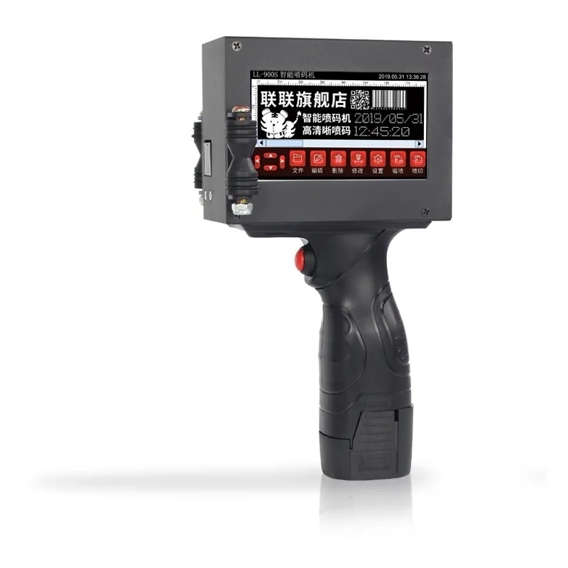 Impression de date réalisée avec des imprimantes à jet d'encre portables semi-automatiques et un logiciel Photoshop