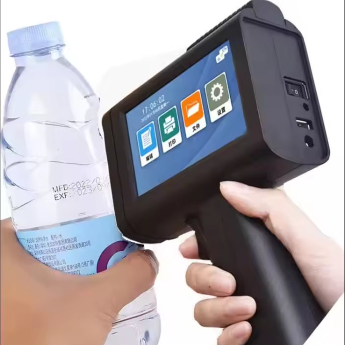 Mini QR Date Logo Pistolet d'imprimante à main pour bouteille en verre en plastique en bois en anglais
