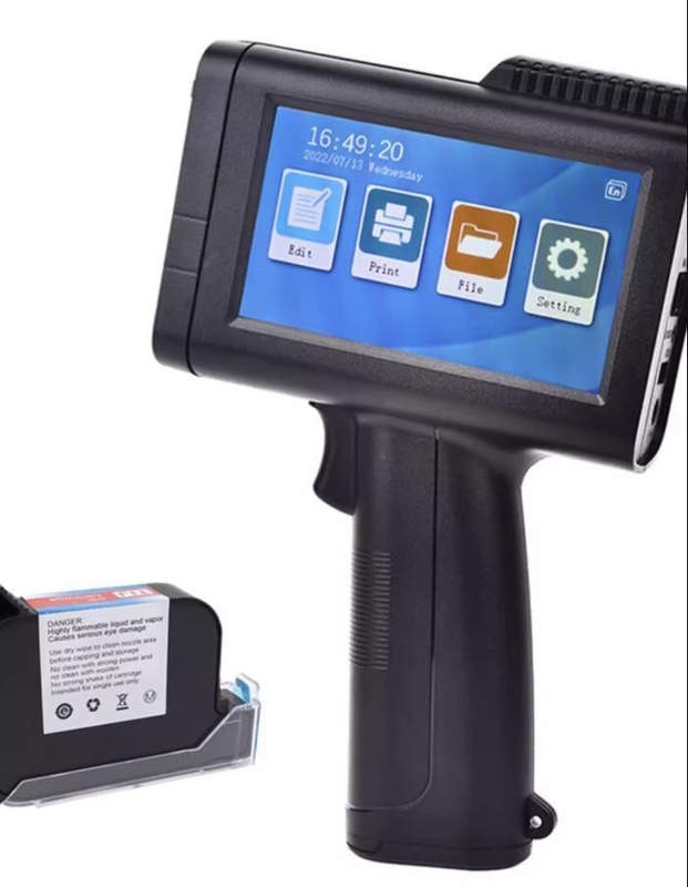 CE Portable Date d'Expiration Machine de codage de lot Pistolet d'imprimante à jet d'encre portatif avec une cartouche d'encre noire